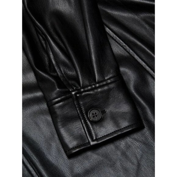 NWT Rails Ruby Black Faux Leather Shirt Dress Size L MSRP $305 - Picture 10 of 10